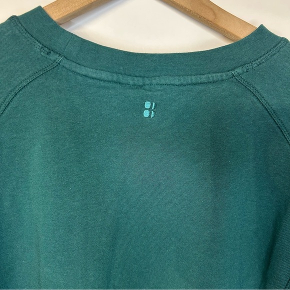 Sweaty Betty After Class Crop Sweatshirt in Glade Green Organic Cotton, Size S - Picture 12 of 13